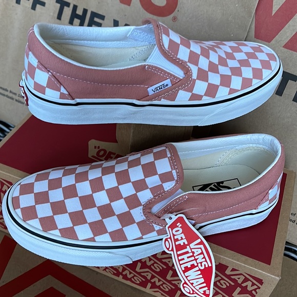 Vans Classic Slip On Rose Dawn Checkerboard/True White Mens - Picture 11 of 16